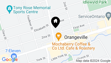 Map of 1 First Ave, Orangeville Ontario, L9W 1H7