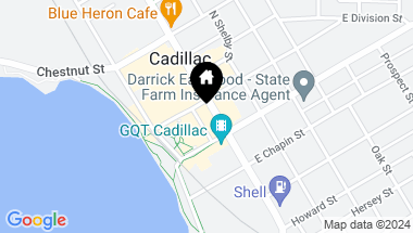 Map of 108 S Mitchell Street, Cadillac MI, 49601
