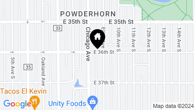 Map of 815 E 36th Street, Minneapolis MN, 55407