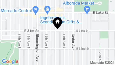 Map of 1703 E 31st Street, Minneapolis MN, 55407