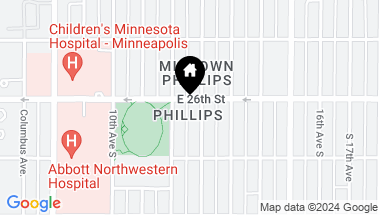 Map of 1213 E 26th Street, Minneapolis MN, 55404