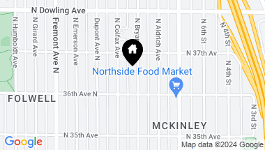 Map of 3629 Bryant Avenue N, Minneapolis MN, 55412