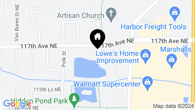 Map of 10xx 116 Avenue NE, Blaine MN, 55434