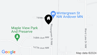 Map of 16858 Wintergreen Street NW, Andover MN, 55304