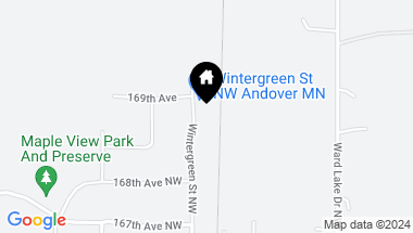 Map of 16881 Wintergreen Street NW, Andover MN, 55304