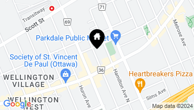 Map of 85 HINTON AVENUE N, Ottawa Ontario, K1Y0Z7