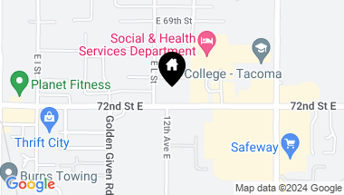 Map of 1211 E 72nd Street, Tacoma WA, 98404