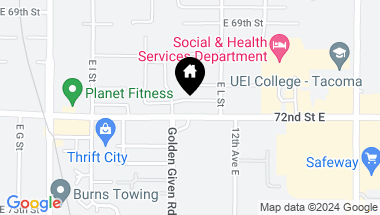 Map of 1107 E 72ND Street, Tacoma WA, 98404