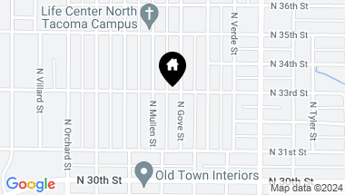 Map of 4702 N 33rd Street, Tacoma WA, 98407