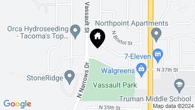 Map of 6237 N 37th Street, Tacoma WA, 98407