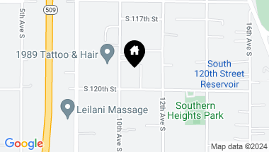 Map of 11845 11th Avenue S, Seattle WA, 98168