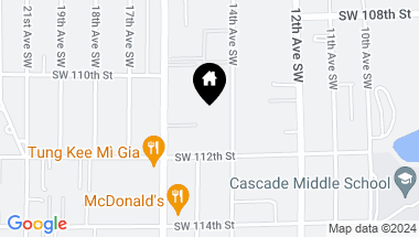 Map of 11100 14TH Avenue SW, Seattle WA, 98146