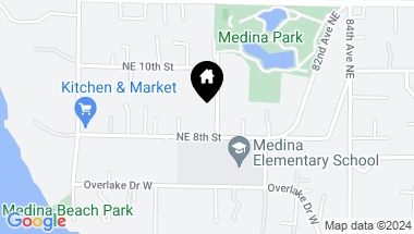 Map of 821 80th Avenue NE, Medina WA, 98039