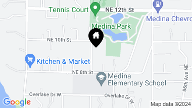 Map of 850 80th Avenue NE, Medina WA, 98039