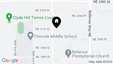 Map of 10009 NE 21st Street, Bellevue WA, 98004