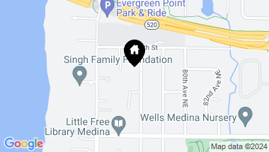 Map of 2621 78th Avenue NE, Medina WA, 98039