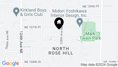 Map of 10625 128th Avenue NE, Kirkland WA, 98033