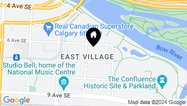 Map of 602, 615 6 Avenue SE Unit: 602, Calgary Alberta, T2G 1S2