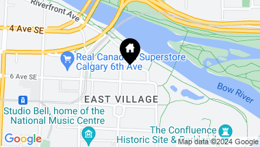 Map of 1705, 550 Riverfront Avenue SE Unit: 1705, Calgary Alberta, T2G 1E5