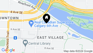 Map of 1505, 519 Riverfront Avenue SE Unit: 1505, Calgary Alberta, T2G 1K6