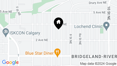 Map of 419 7A Street NE, Calgary Alberta, T2E 4G1