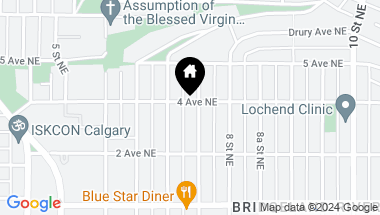 Map of 433 7A Street NE, Calgary Alberta, T2E 4E9